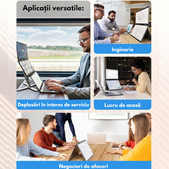 Qova IPS Touch Monitor Portabil 15.6" FHD 1920x1080 Alb