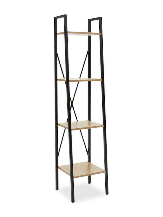Βιβλιοθήκη Ramon Φυσικό / Μαύρο 34x32.5x148εκ.