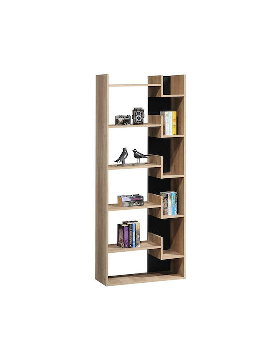 Bookcase Naya Natural / Anthracite 72x30x182.5cm