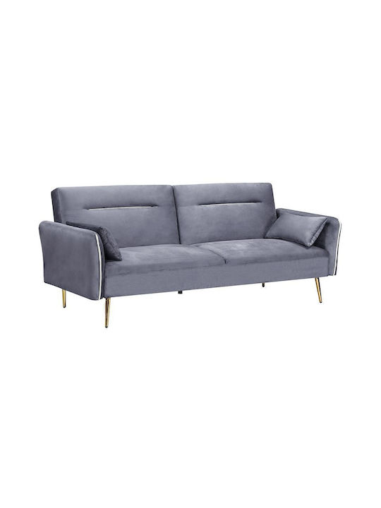 Flick Dreisitzer Sofa Bett Grau 211x87x81cm