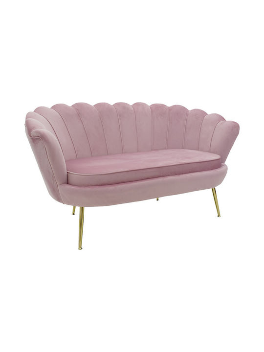 Daimon Two-Seater Couch Velvet Pink 134x70cm