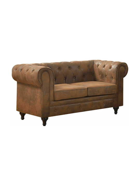 Chesterfield Διθέσιος Καναπές Antique Καφέ Camel 150x82x77εκ.