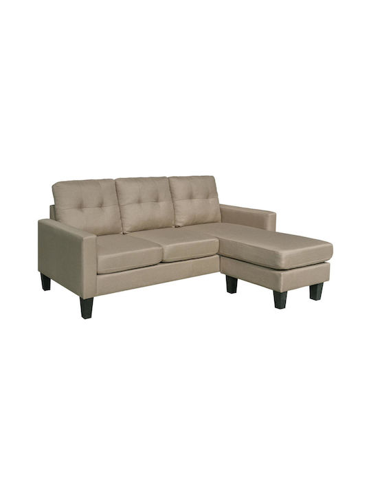Meggy Corner Couch with Reversible Angle Beige 184.5x129x86 cm