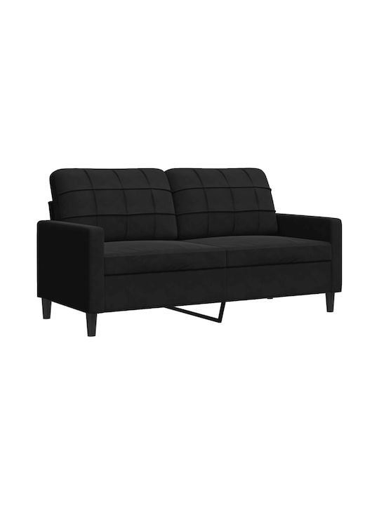 Διθέσιος Καναπές Βελούδινος Μαύρος 157x77x80εκ.