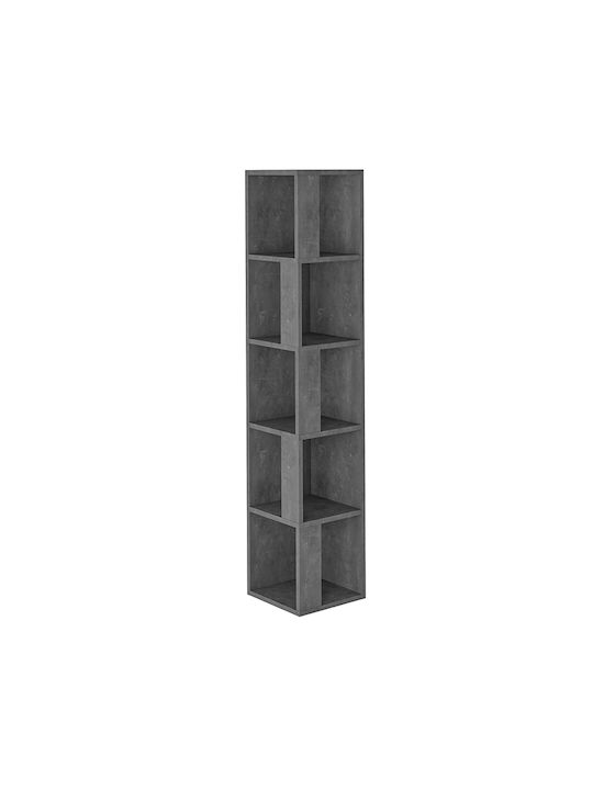 Corner Bookcase Piano Gray 31.4x31.4x158.9cm