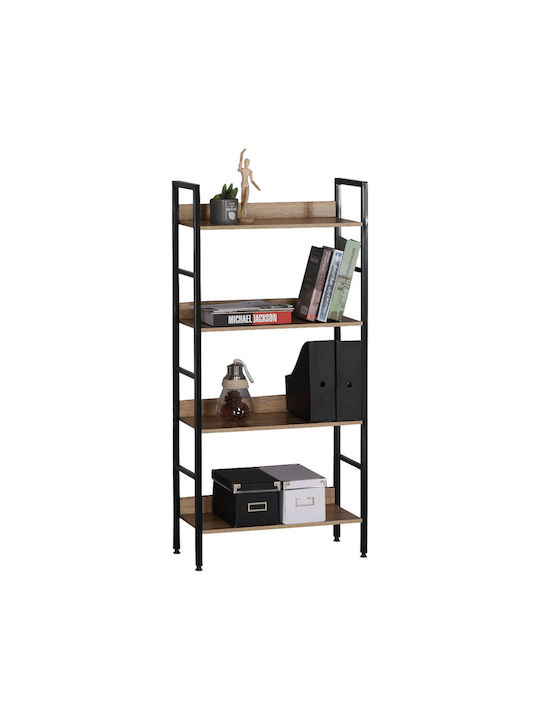 Bibliothek Black Velvet-Black Metal 60x28x126cm