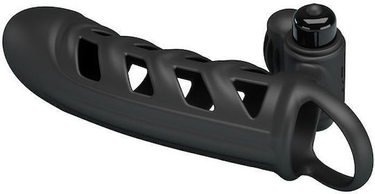 Pretty Love Penis Sleeve II Silicone Προέκταση Πέους με Δόνηση Μαύρη 16.5cm
