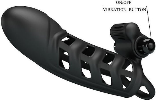 Pretty Love Penis Sleeve II Silicone Προέκταση Πέους με Δόνηση Μαύρη 16.5cm