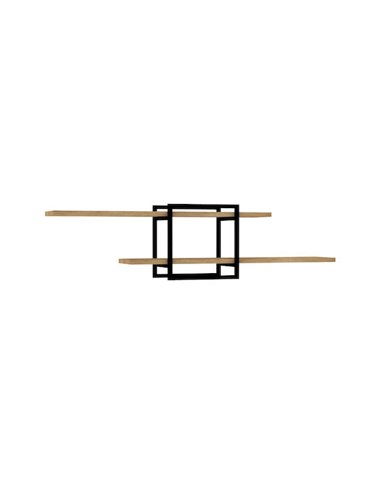 Ράφι Τοίχου Mone Sapphire Oak - Μαύρο 120x18x30εκ.