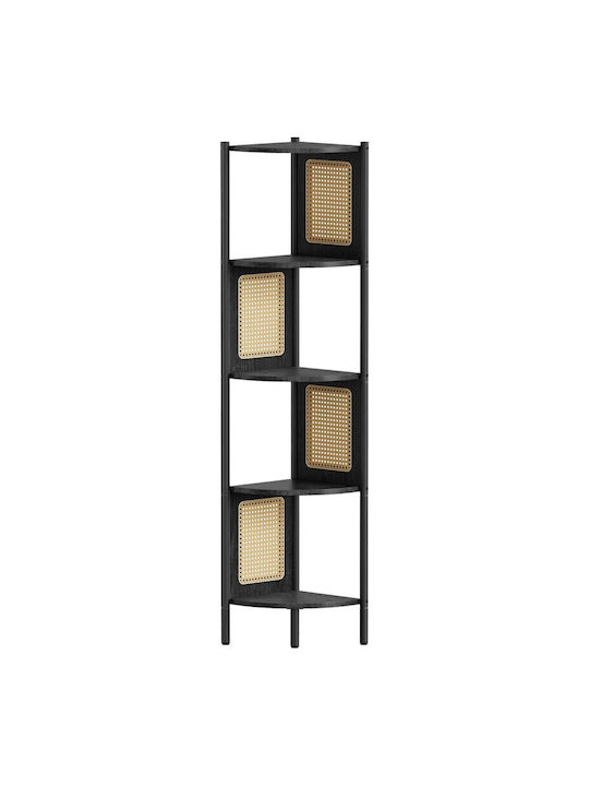 Eckbibliothek Ebony Black 31.9x31.9x156.4cm
