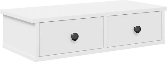 Wall Living Room Cabinet Made of Particle Board White 60x28x15cm