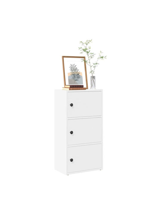 Living Room Display Cabinet Made of White Particle Board 40x24x77cm