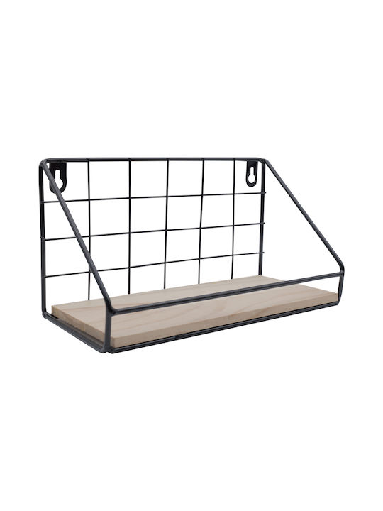 Shelf Wall Black, Light Oak 26x12.5x14cm