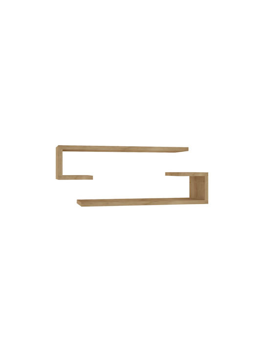 Eldo Wall Shelves Natural Shade (2 Pieces) 60x19.6x15cm