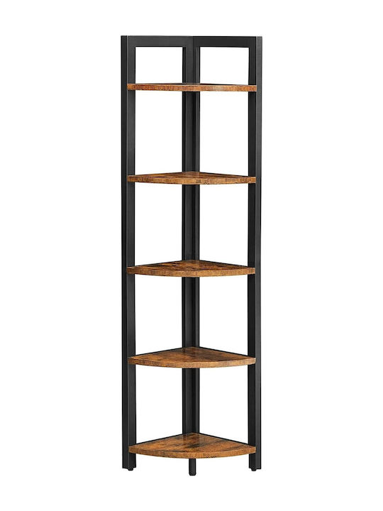 Γωνιακή Βιβλιοθήκη Μαύρη 30x30x150εκ.