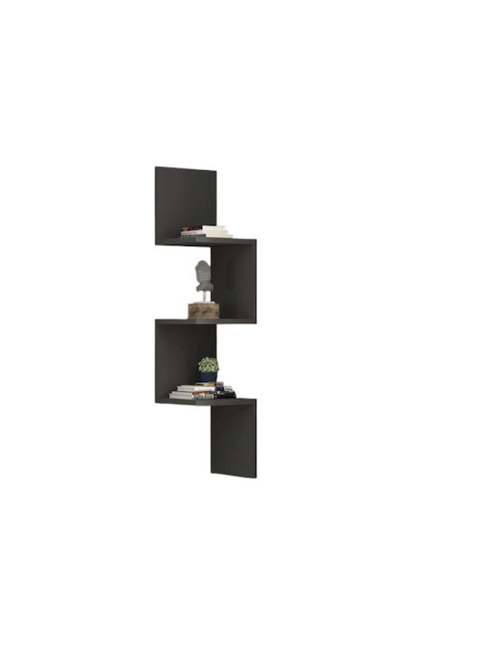 Corner Shelf Wall Insta Charcoal 25x25x105.5cm