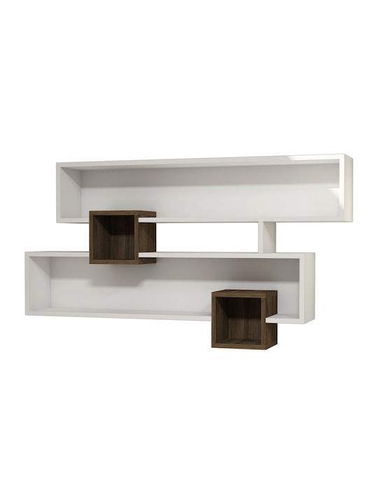 Shelf Wall Karen White / Walnut 120x22x77cm