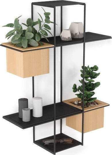 Shelf Wall Cubist 48x64x16cm Black