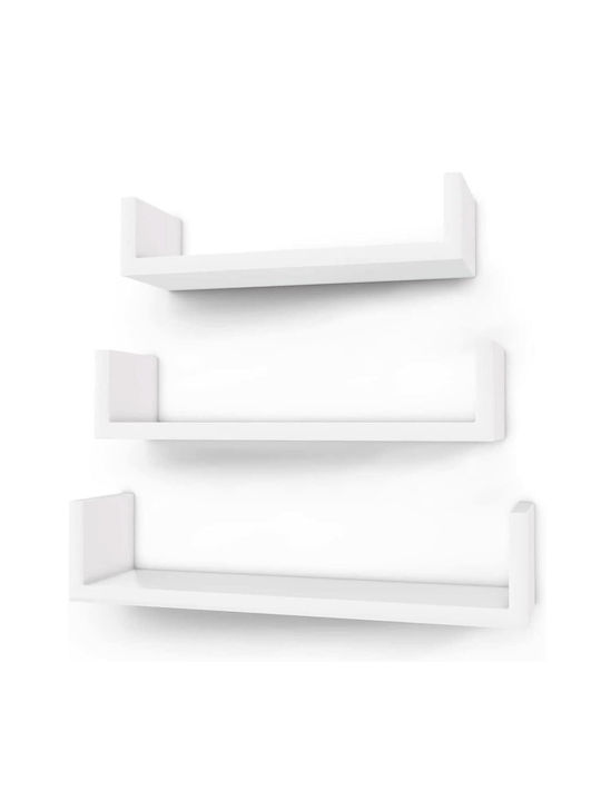 Ράφια Τοίχου High Gloss (3τμχ) 40x9x10εκ.