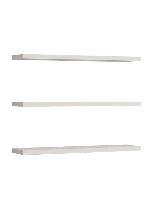 Boss White Wall Shelves (3 Pieces) 60x14.5x1.8cm