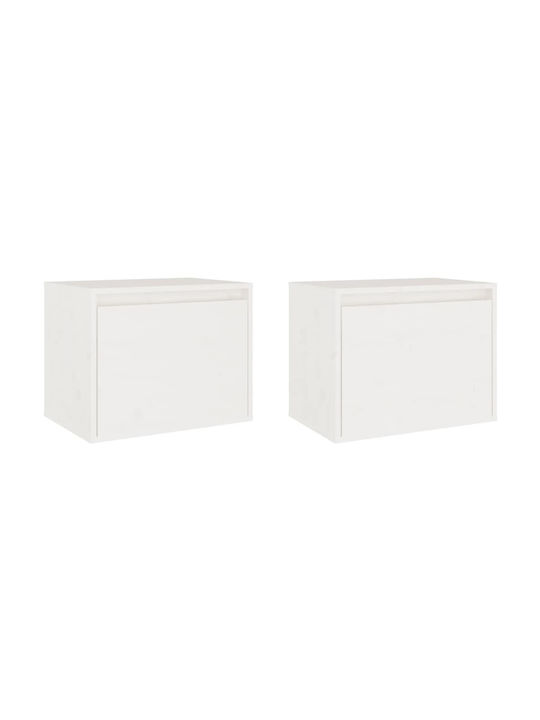 Hanging Living Room Cabinet Made of Solid White Wood 45x30x35cm