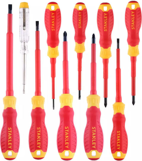 Stanley Cushion Grip Set 10 Screwdrivers with 10 Interchangeable Tips