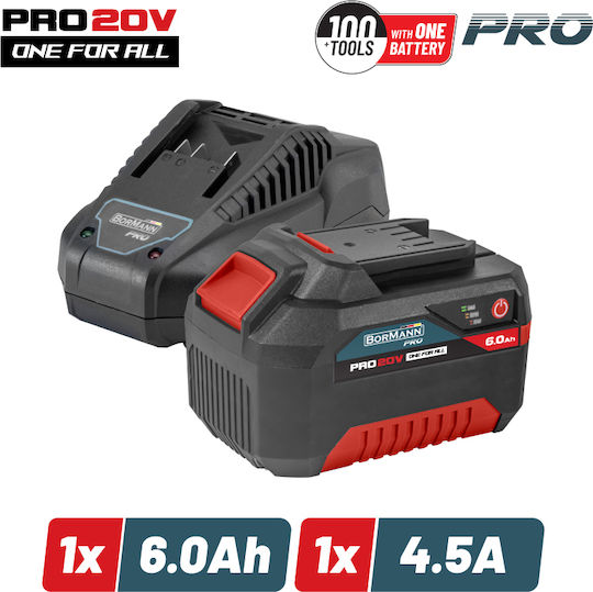 Bormann Batterie-Set Kapazität 6Ah 20V mit Ladegerät Starter Kit