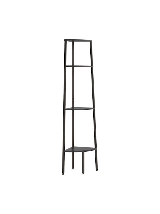 Corner Black Bookcase 45.5x31.5x150 cm