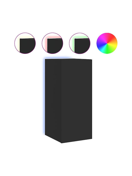 Cabinet Perete cu LED Negru 30.5x35x70cm