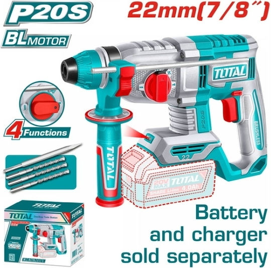 Total Κρουστικό Σκαπτικό Πιστολέτο Μπαταρίας Brushless 20V Solo με Υποδοχή SDS Plus TRHLI21228