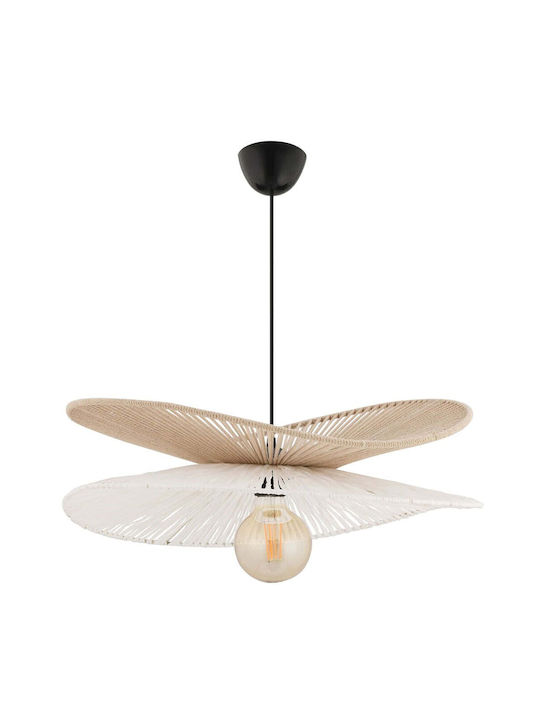 Opviq Daffodil Κρεμαστό Φωτιστικό Μπεζ με Ντουί E27 48x48x55εκ.