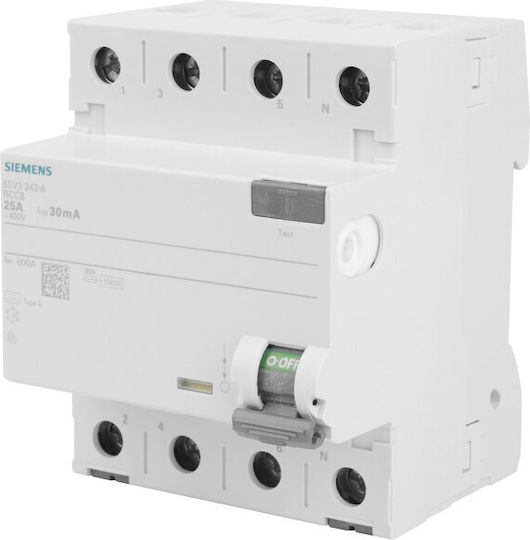 Siemens Ρελέ Ράγας Διαρροής 25A Τετραπολικό