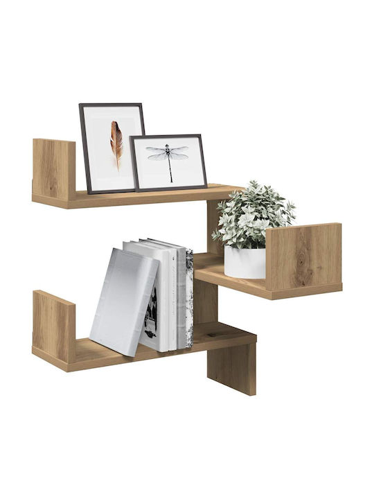 Corner Brown Wall Shelves (2 Pieces) 40x40x49.5cm