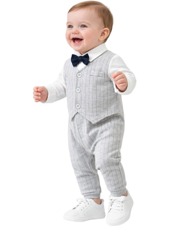 TakTakBaby Gray/White Baby Bodysuit