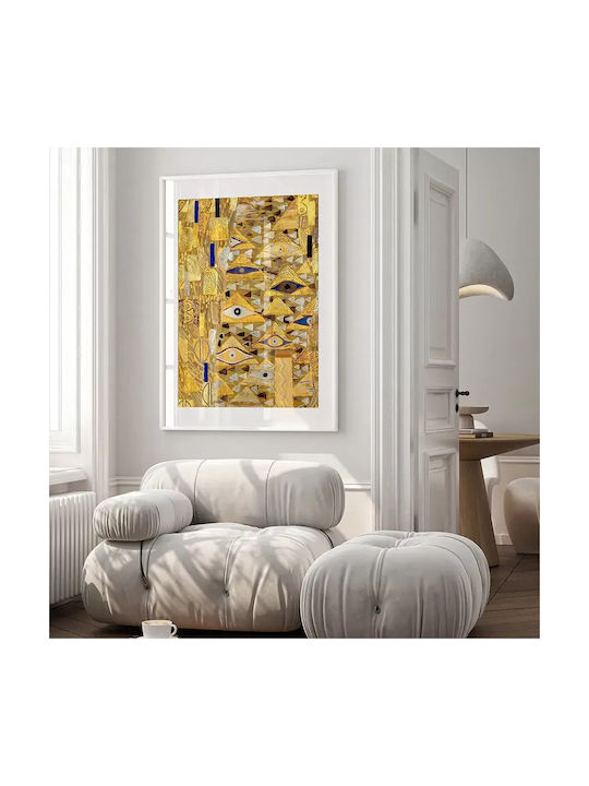 Poster Adele's Dress Details By Gustav Klimt Art154 50cm X 70cm Brown Wooden Frame