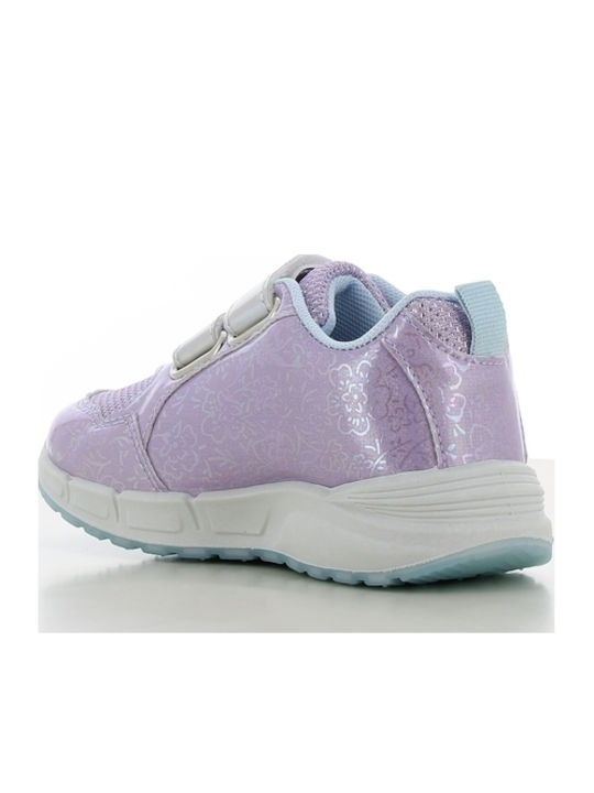 Παιδικά Sneakers Ανατομικά με Σκρατς & Φωτάκια Λιλά