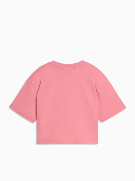 Παιδικό Crop Top Κοντομάνικο Ροζ