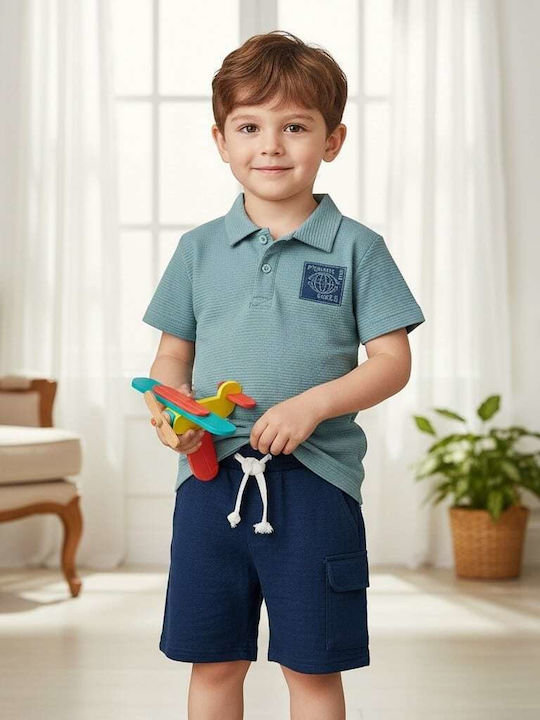 Nek Kids Wear Παιδικό Σετ με Σορτς Ελια Μπλε 2τμχ