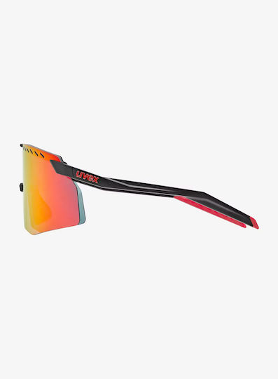 Uvex Cycling Glasses with Black Frame and Transparent Mirror Photochromic Lenses