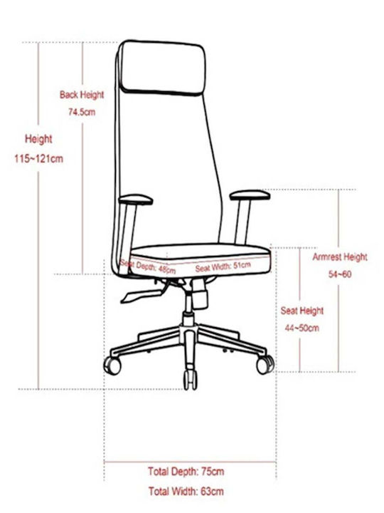 Executive Office Chair with Arms Black CF612 1