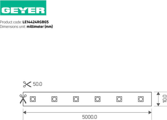 Geyer Wasserdicht LED-Streifen 24V RGB Licht 5m