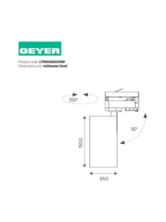Geyer Monos Spot cu Soclu GU10 în Culoare Alb