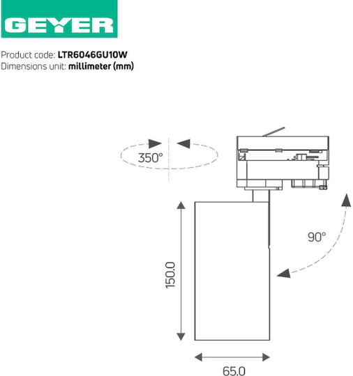 Geyer Single Spot with Socket GU10 in White Color
