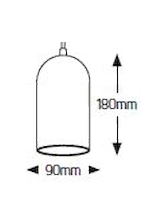 Geyer Cement Lustră Roz cu Dulie E27 9x18cm.