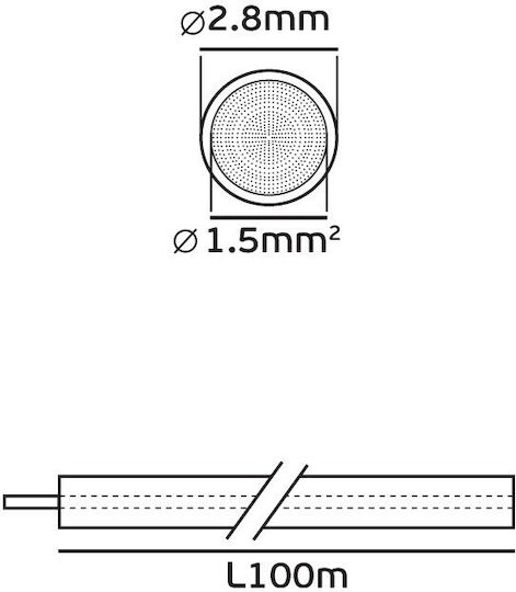 VK Lighting Power Cord Type SiHF with Cable Properties 1x1.5mm² in Red Colour 1m