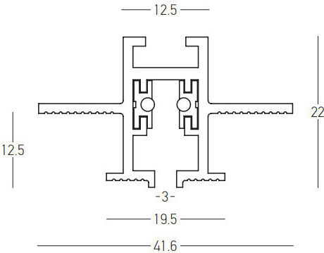Μαγνητικη Ραγα Trimless Track 3mm 100x4.16x2.2cm Ν 25128-w