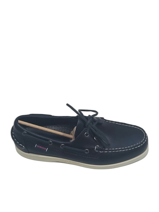 Portland Leather Men's Boat Shoes in Blue Colour