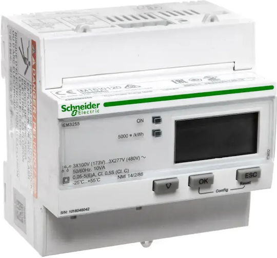 Schneider Electric Digital Kilowatt Meter for Electric Panel Rail Single Phase Modbus
