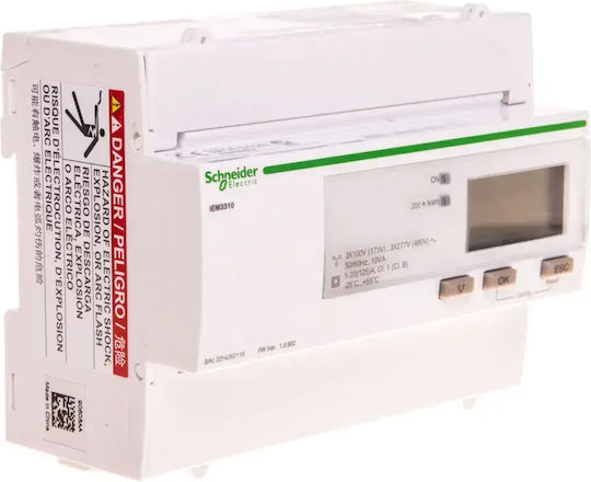 Schneider Electric Μετρητής Παλμών Ηλεκτρολογικού Πίνακα Ψηφιακό Μονοφασικό A9MEM3310