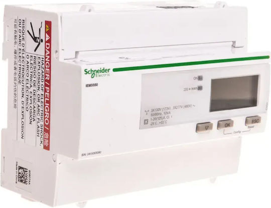 Schneider Electric iEM3350 Digital Energy Analyzer for Electric Panel Rail Single Phase Modbus